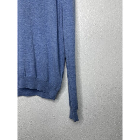 346 Brooks Brothers Stretch Sweater Mens Merino Wool V-Neck Blue Long Sleeve M - Picture 6 of 16